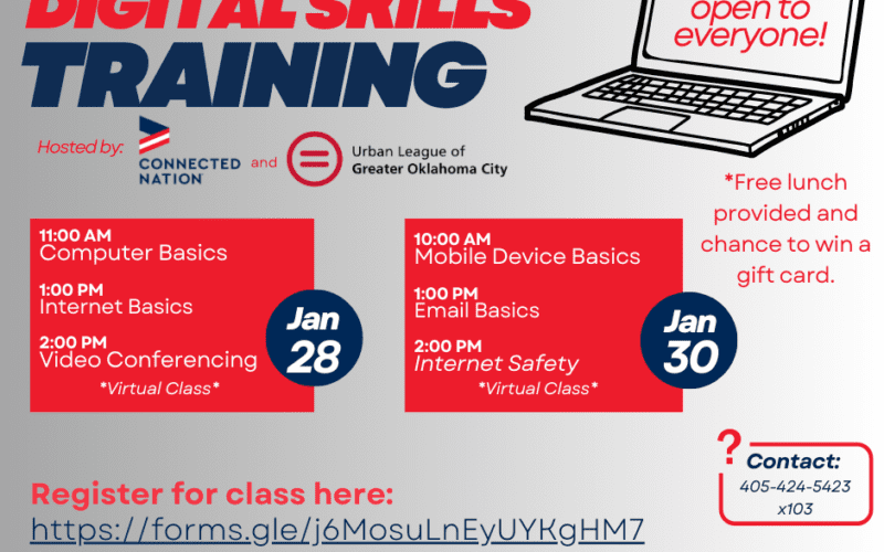 Free digital skills training offered by the Urban League of Greater Oklahoma City – January 28 and 30